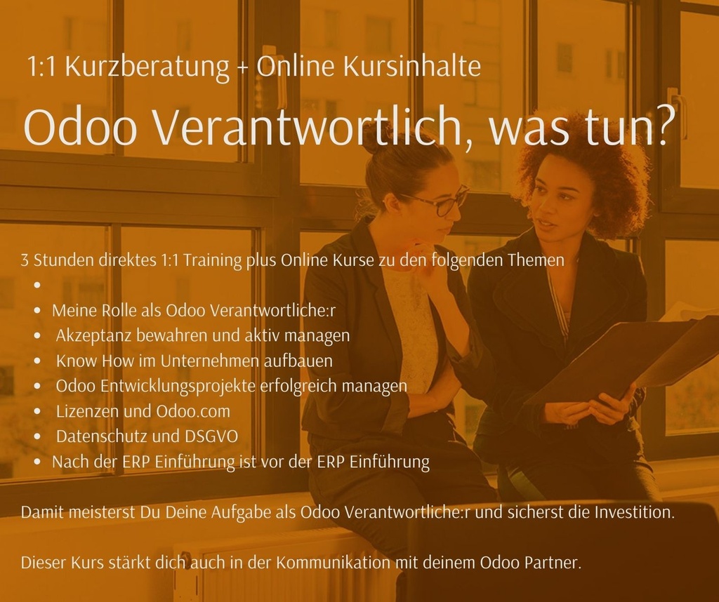 1:1 Kurzberatung für Odoo Verantwortliche